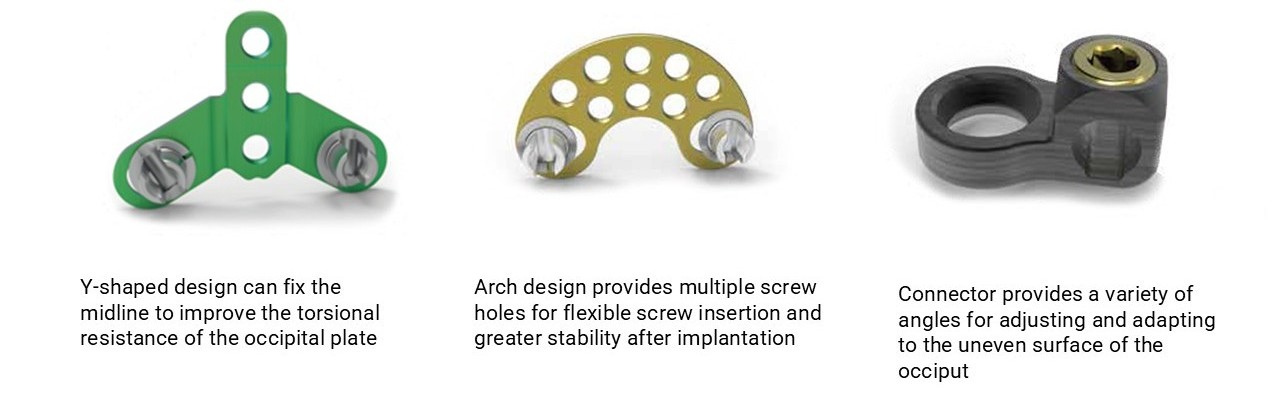 Occipital screw connectors - OCT System Components