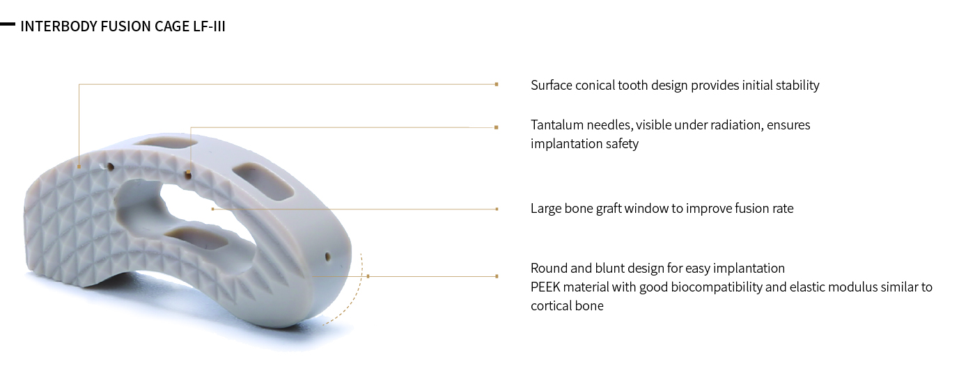 Kidney-Shaped Lumbar Interbody Fusion Cage LF-III